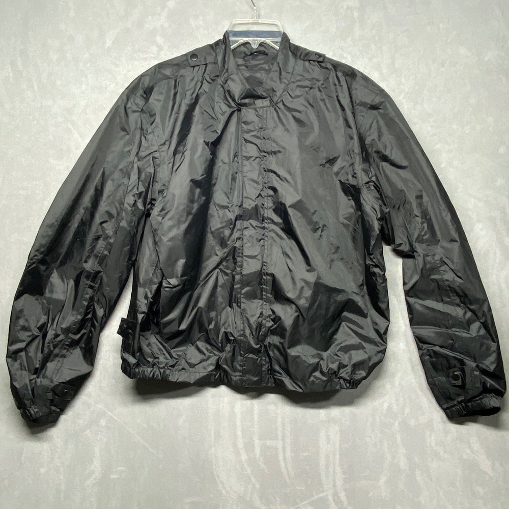 Harley Davidson Jacket Black L Full Zip Nylon Lightweight Windbreaker Riding